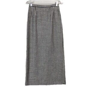 Talbots Women 4 Vintage Skirt Wool Tweed Maxi Lined Woven Italian Yarn Checkered